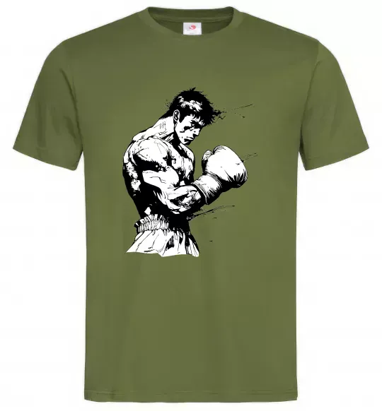 Мужская футболка Боксер Оливковый фото
