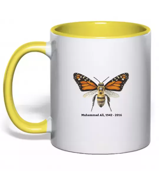 Чашка з кольоровою ручкою Muhammad Ali Сонячно жовтий фото