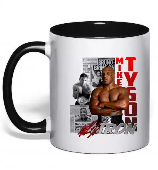 Чашка з кольоровою ручкою Mike Tyson Чорний фото