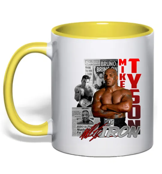 Чашка з кольоровою ручкою Mike Tyson Лимонний фото