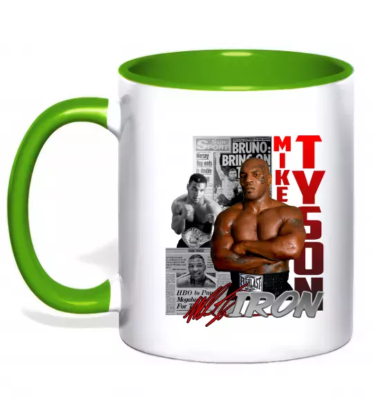 Чашка з кольоровою ручкою Mike Tyson Зелений фото