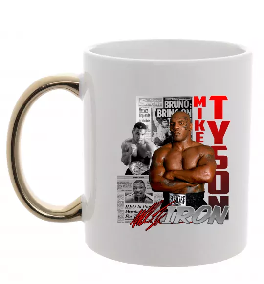 Чашка з кольоровою ручкою Mike Tyson Золото фото