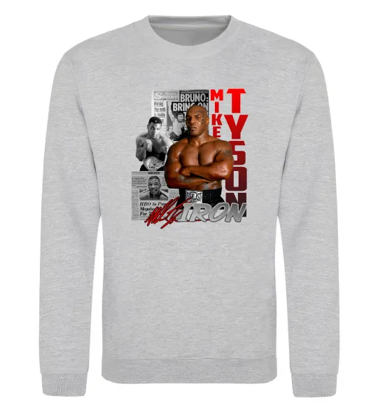 Свитшот Mike Tyson Серый меланж фото