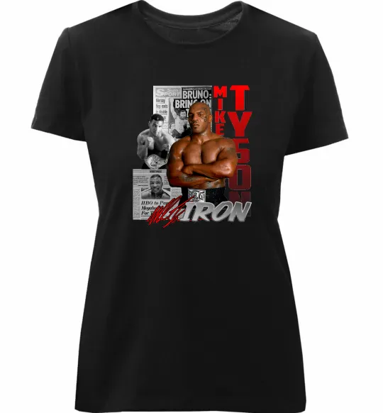 Женская премиум футболка Mike Tyson Черный фото