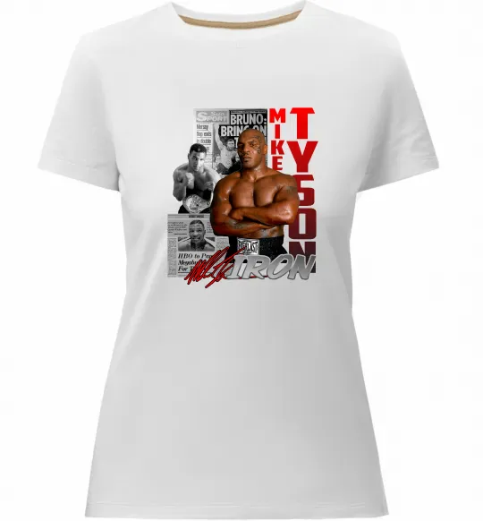 Женская премиум футболка Mike Tyson Белый фото