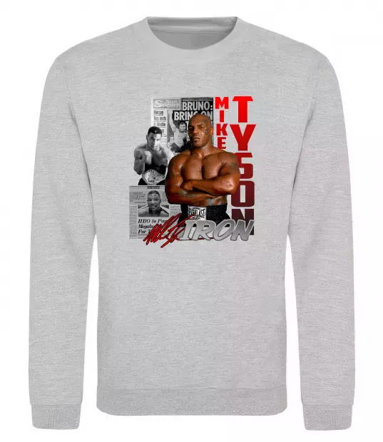 Свитшот Mike Tyson Серый меланж фото