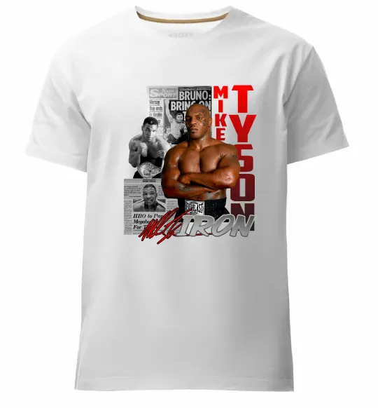 Мужская премиум футболка Mike Tyson Белый фото