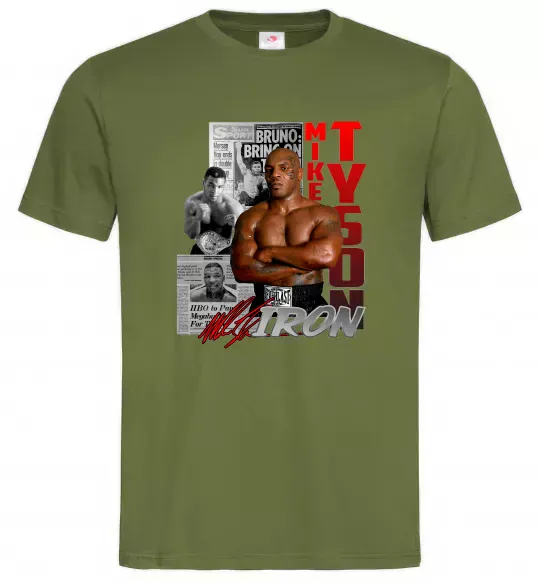 Мужская футболка Mike Tyson Оливковый фото