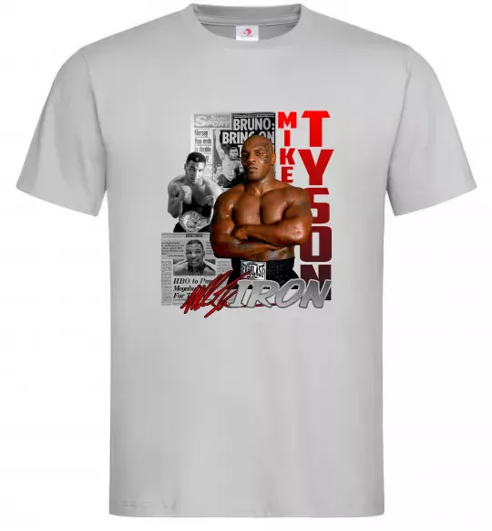 Мужская футболка Mike Tyson Серый фото