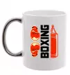 Чашка с цветной ручкой Boxing рукавиці та груша Серебро фото