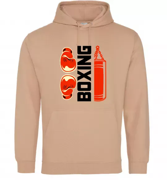 Мужская толстовка (худи) Boxing рукавиці та груша Песочный фото
