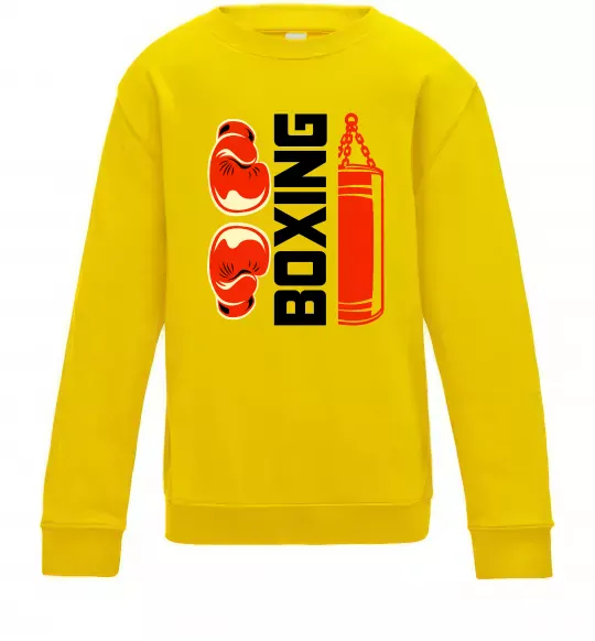 Дитячий світшот Boxing рукавиці та груша Сонячно жовтий фото