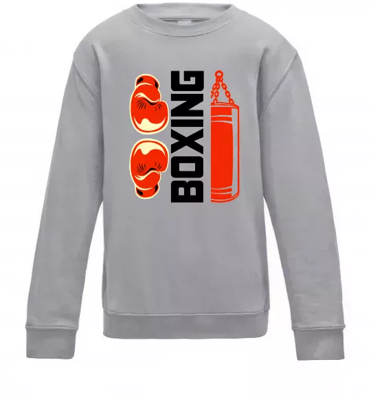 Дитячий світшот Boxing рукавиці та груша Сірий меланж фото