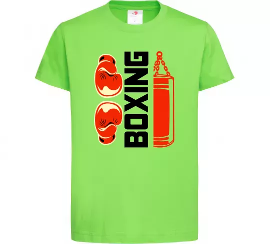 Детская футболка Boxing рукавиці та груша Лаймовый фото