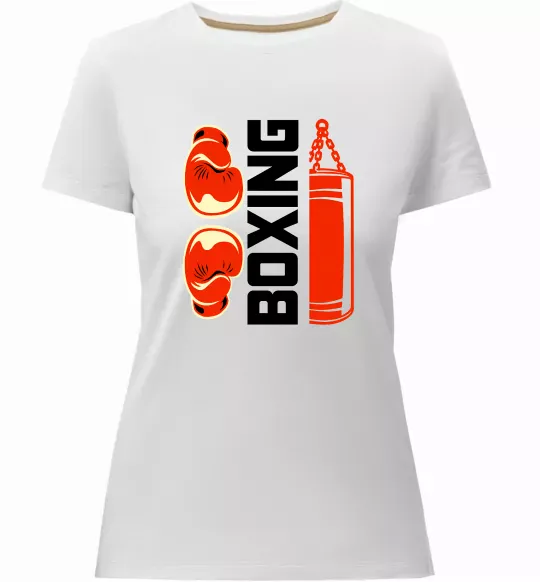 Женская премиум футболка Boxing рукавиці та груша Белый фото
