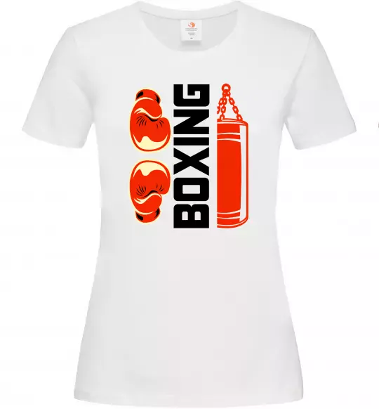 Жіноча футболка Boxing рукавиці та груша Білий фото