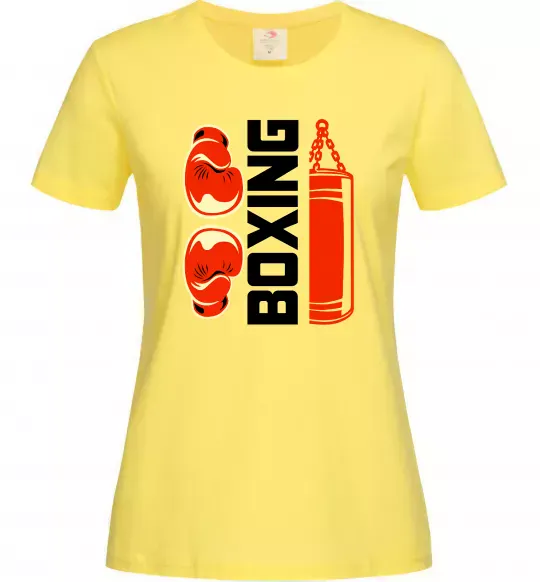 Жіноча футболка Boxing рукавиці та груша Лимонний фото