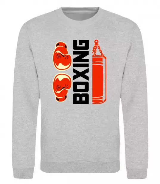 Свитшот Boxing рукавиці та груша Серый меланж фото
