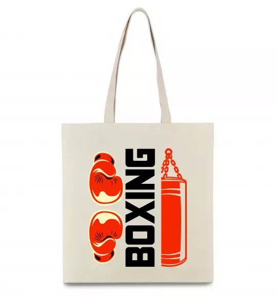 Еко-сумка Boxing рукавиці та груша Бежевий фото