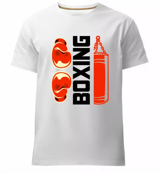 Чоловіча преміум футболка Boxing рукавиці та груша Білий фото