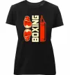 Женская премиум футболка Boxing рукавиці та груша Черный фото