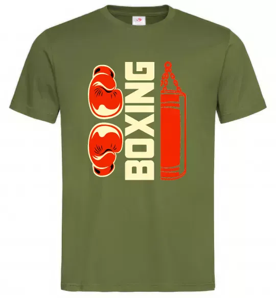 Чоловіча футболка Boxing рукавиці та груша Оливковий фото