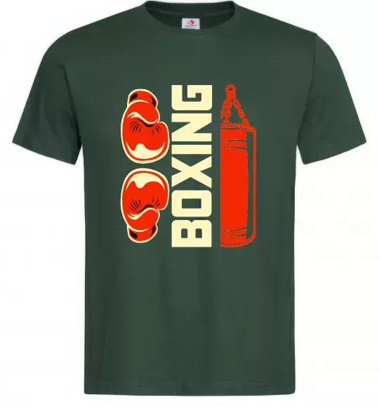 Чоловіча футболка Boxing рукавиці та груша Темно-зелений фото