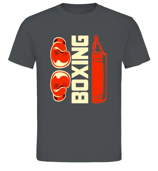 Чоловіча футболка Boxing рукавиці та груша Графіт фото