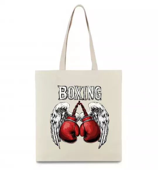Эко-сумка Boxing wings Бежевый фото