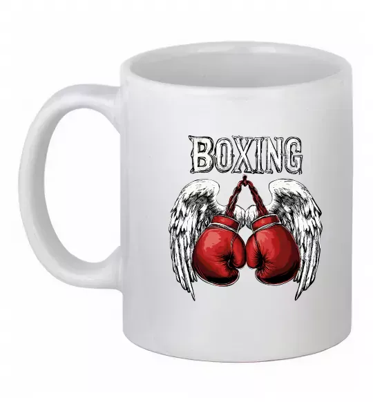 Чашка керамічна Boxing wings Білий фото