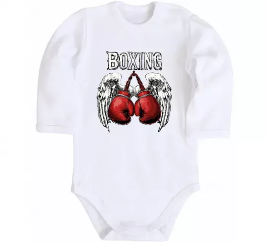 Дитячий бодік Boxing wings Білий фото