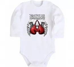 Дитячий бодік Boxing wings Білий фото