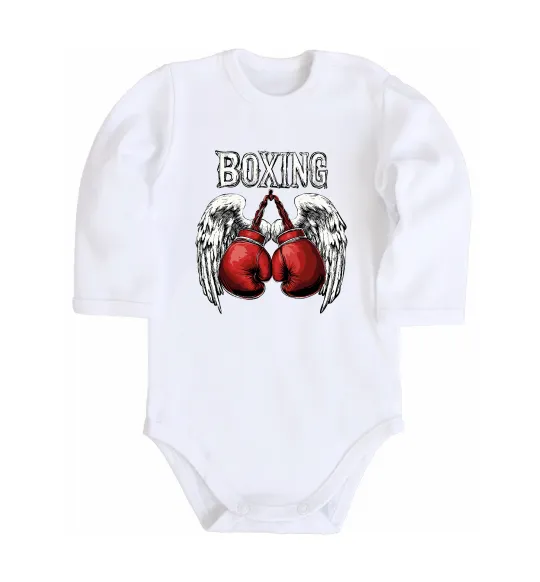Дитячий бодік Boxing wings Білий фото