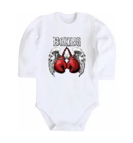 Дитячий бодік Boxing wings Білий фото