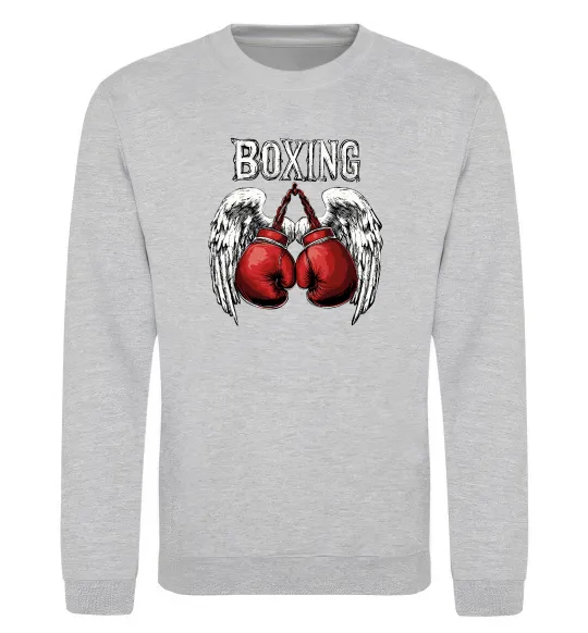 Свитшот Boxing wings Серый меланж фото