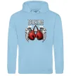 Мужская толстовка (худи) Boxing wings Голубой фото