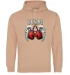 Женская толстовка (худи) Boxing wings Песочный фото