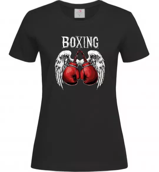 Жіноча футболка Boxing wings Чорний фото