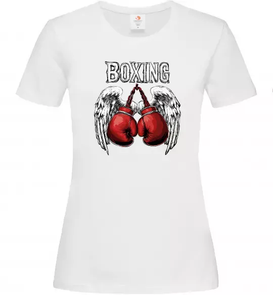Жіноча футболка Boxing wings Білий фото