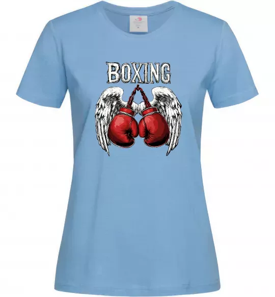Жіноча футболка Boxing wings Блакитний фото
