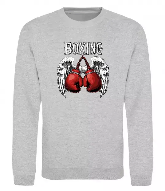Свитшот Boxing wings Серый меланж фото