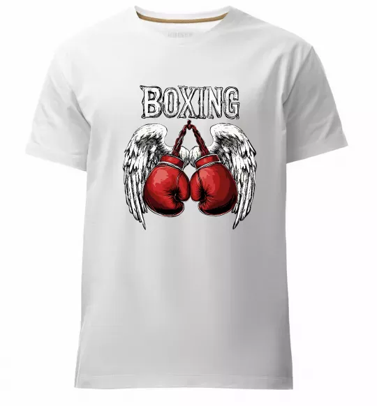 Мужская премиум футболка Boxing wings Белый фото