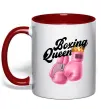 Чашка с цветной ручкой Boxing queen Красный фото