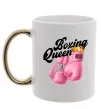 Чашка с цветной ручкой Boxing queen Золото фото