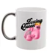 Чашка с цветной ручкой Boxing queen Серебро фото