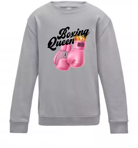 Детский Свитшот Boxing queen Серый меланж фото