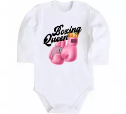 Дитячий бодік Boxing queen Білий фото