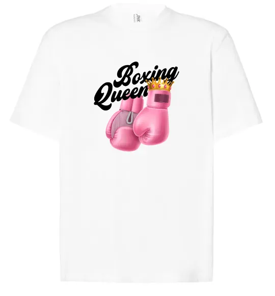 Футболка Оверсайз Boxing queen Білий фото