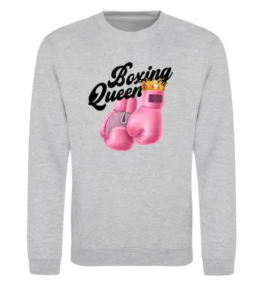 Свитшот Boxing queen Серый меланж фото