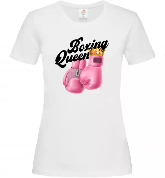 Жіноча футболка Boxing queen Білий фото